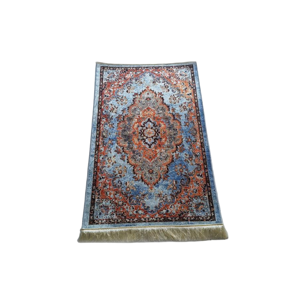 Soft Pink Floral Frame Prayer Rug